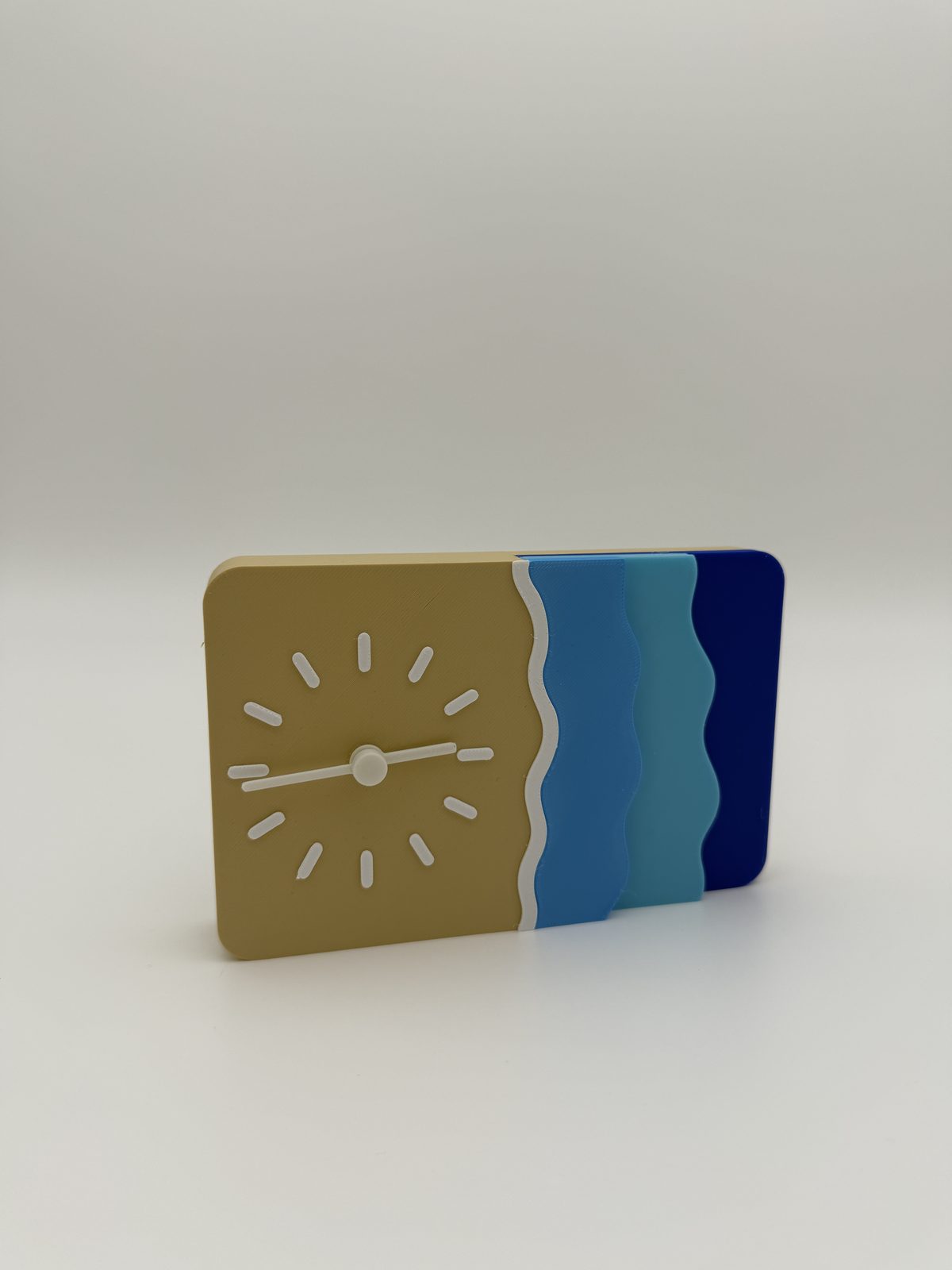 Coastal Wave Desk Clock — handmade 3D printed home decor made in Canada