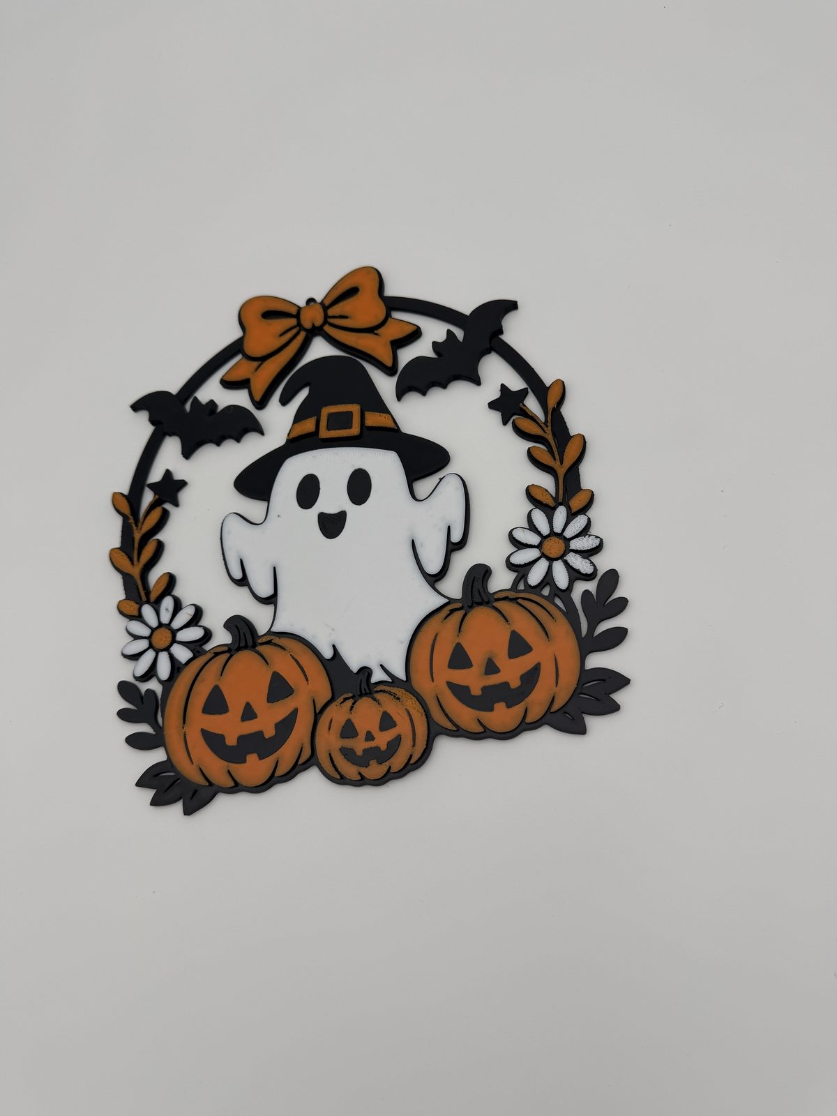 Ghost & Pumpkin Halloween Wreath photo 4