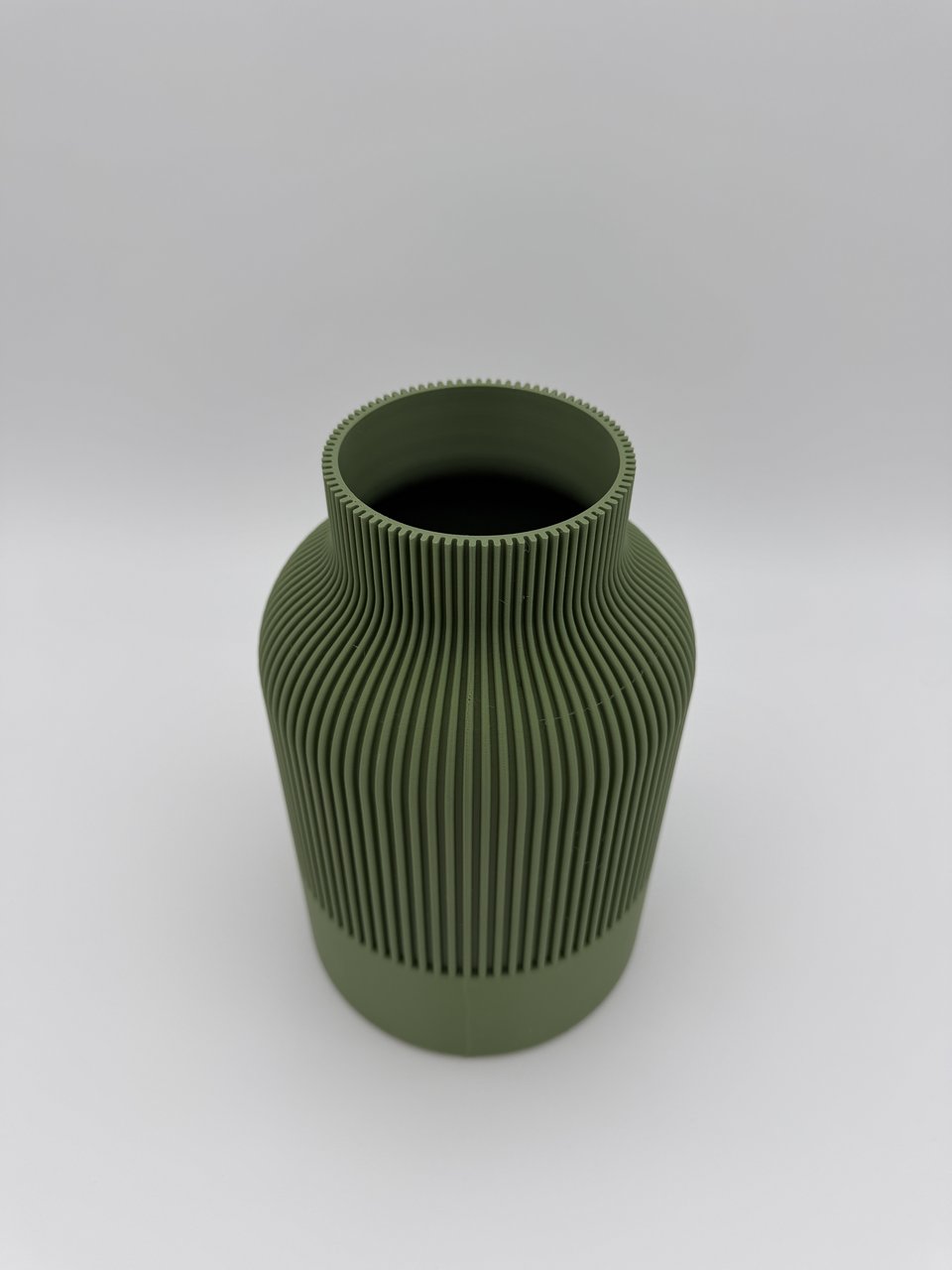 Green Ribbed Vase photo 2