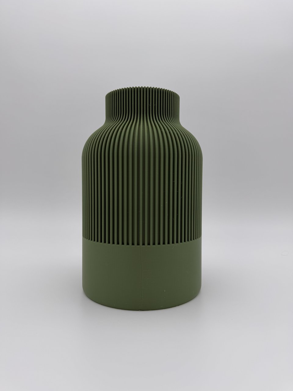 Green Ribbed Vase photo 3