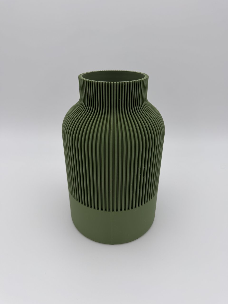 Green Ribbed Vase — handmade 3D printed home decor made in Canada