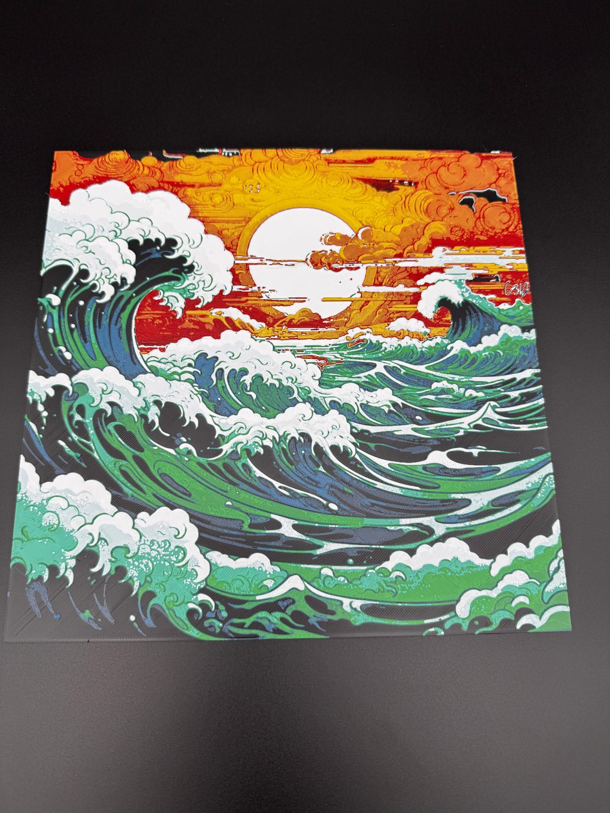 Japanese Wave 3D Wall Art Print