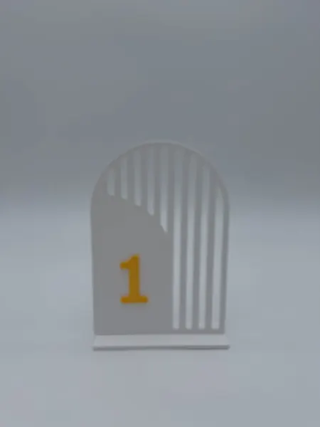 3D-printed wedding table number example